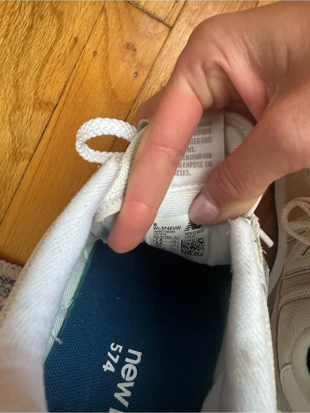 New Balance Womens Beige and White Lace-Up Sneakers